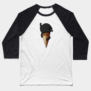 ICE CREAM BLACK CAT Baseball T-Shirt